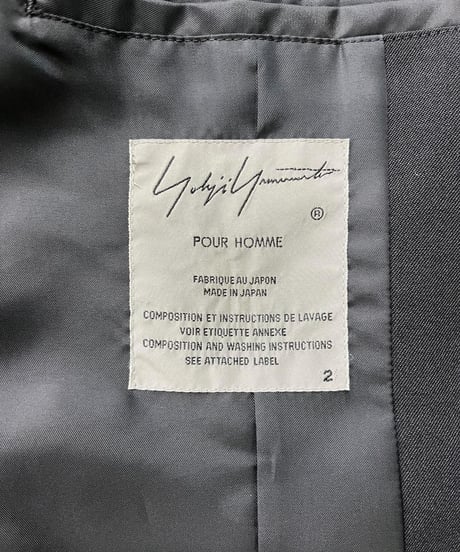 2019AW yohji yamamoto pour homme ファスナーデザイン アシメトリーロングジャケット（HC-J16-100-2）