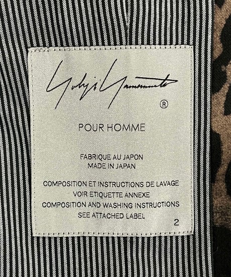 2022AW yohji yamamoto pour homme ヒョウ柄ジャケット（HE-J52-037）