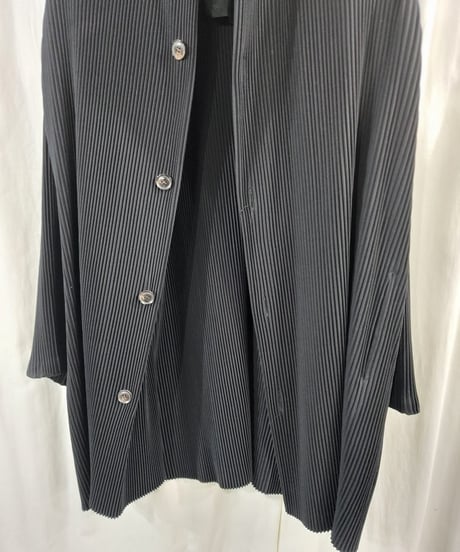 1980’s yohji yamamoto femme  pour LA NUIT   M's collection  vintage 黒 プリーツ ロングジャケット (F-MJ1)