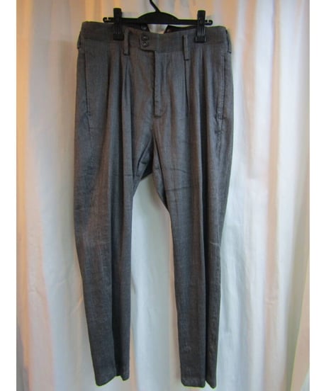 11ss yohji yamamoto pour homme グレー ストライプデザインパンツ HO-P37-302