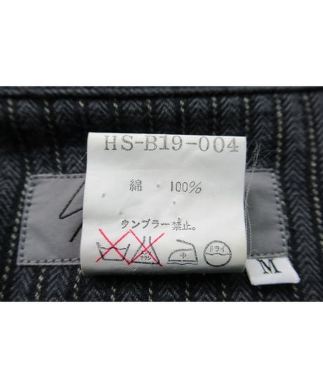 92aw yohji yamamoto pour homme vintage グレー ストライプブラウス（HS-B19-004）