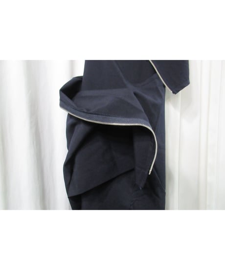 レア AD1991 COMME des GARCONS NOIR vintage 紺 変形ファスナーデザインワンピース GO-11014S