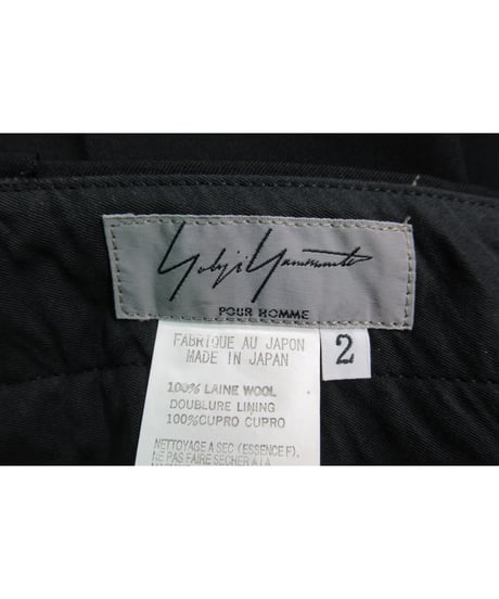 02ss yohji yamamoto pour homme 脇テープシンプルパンツ HE-P55-159