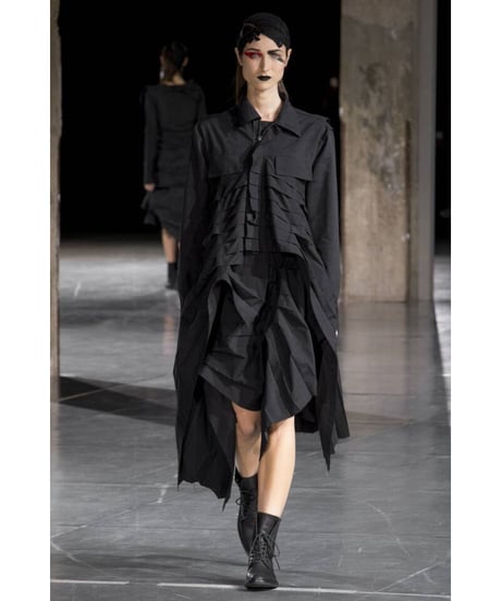 17aw yohji yamamoto femme プリーツデザイン アシメトリー巻きスカート（FK-S02-901）