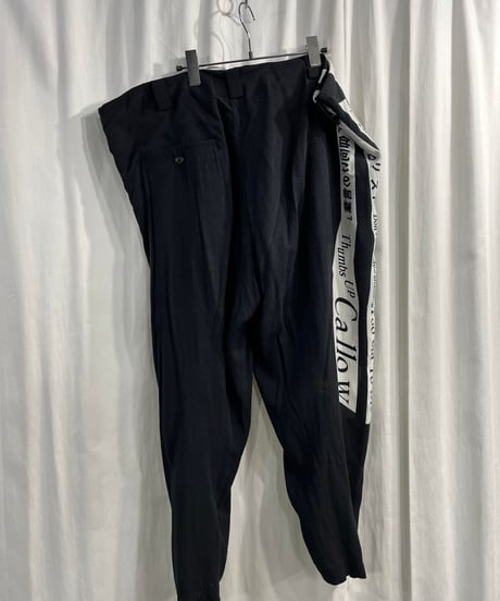 2018SS yohji yamamoto pour homme メッセージプリントパンツ（HW-P52-225）