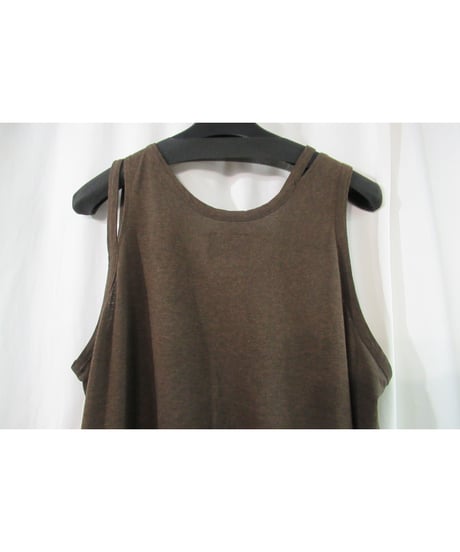 18aw B yohji yamamoto +noir ショルダーデザインノースリーブカットソー NV-T66-270