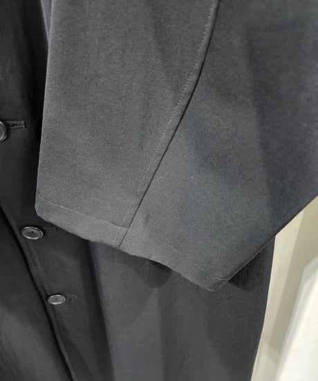 Y's for men yohji yamamoto 黒 ウールギャバジン デザインロングコート （MX-CO5-100)