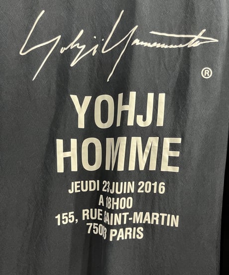 2018SS yohji yamamoto pour homme バックプリントロングブラウス（HW-B08-212）