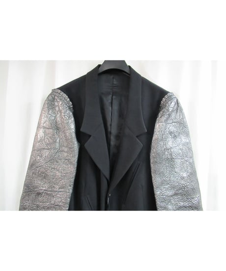 レア 18aw yohji yamamoto pour homme 黒 袖 鹿革切替えデザインジャケット HV-J14-100