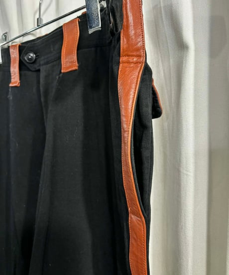 Y's for men 赤タグ yohji yamamoto レザー装飾 パンツ（MX-P56-850）