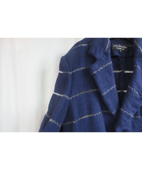 AD2004 COMME des GARCONS HOMME PLUS 紺 縮絨 デザインジャケット PN-J007