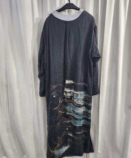 2020ss yohji yamamoto pour homme 麻 デザインロングブラウス(HN-B28-801)