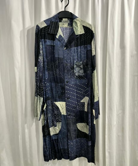 2015SS yohji yamamoto pour homme レ－ヨン ロングブラウス（HU-B46-216）