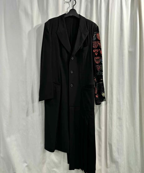 美品 2020SS yohji yamamoto pour homme 左裾プリーツロングジャケット（HN-J47-811）