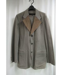 AD2002 COMME des GARCONS 茶 襟切替えデザインジャケット HG-J014