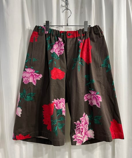 2020SS yohji yamamot pour homme 花プリントハーフパンツ（HN-P95-043）