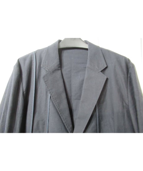 16ss yohji yamamoto pour homme コットン 縦ラインデザインジャケット（HO-J12-011）