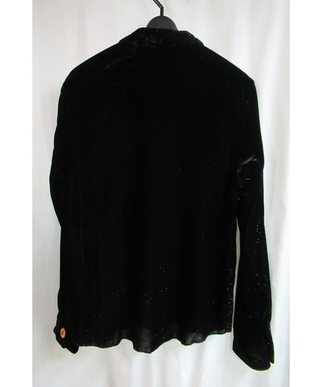 AD2002 COMME des GARCONS HOMME PLUS ラメ混ベロア 変わりボタンブラウス PG-B031