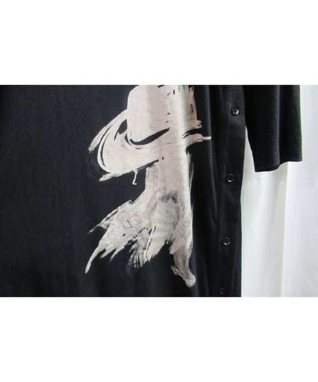18aw yohji yamamoto POUR HOMME プリントデザイン 長袖ロングカットソー （HV-T10-072）