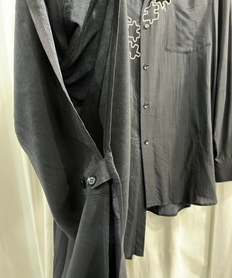 2019AW GroundY yohji yamamoto ワンピースプリントマントブラウス（