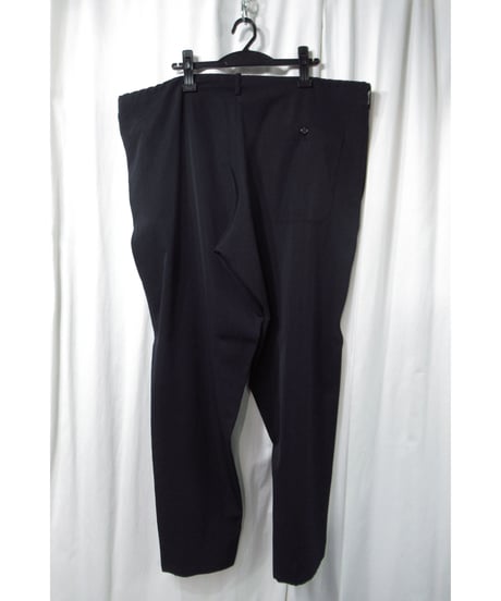 1996SS yohji yamamoto pour homme vintage ウエスト紐 紺 ワイドテーパードパンツ（HF-P08-112）
