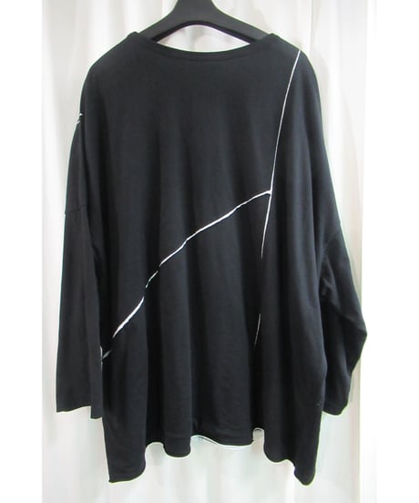 B yohji yamamoto +noir 長袖 断ち切りデザインカットソー N-1