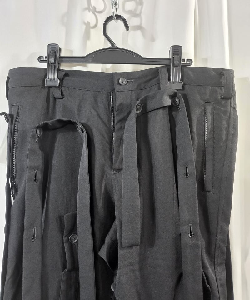 2020ss yohji yamamoto pour homme 黒 デザインパンツ (HN