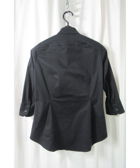 新品 11ss yohji yamamoto femme 黒 ７分袖 デザインブラウス FO-B05-006