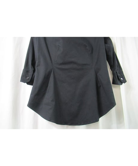 新品 11ss yohji yamamoto femme 黒 ７分袖 デザインブラウス FO-B05-006