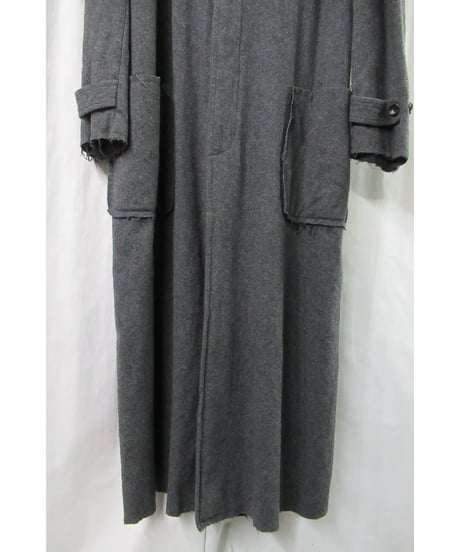 激レア AD1994 COMME des GARCONS HOMME PLUS 縮絨 フライフロント 切りっぱなしロングコート XC-02003M