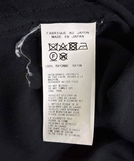 2020SS yohji yamamoto pour homme レ－ヨンブラウス（HN-B12-201）