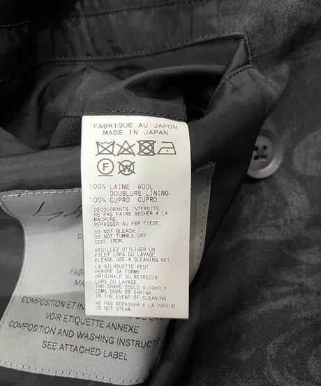 2022AW yohji yamamoto pour homme 龍柄三つ釦ロングジャケット （HE-J58-510）