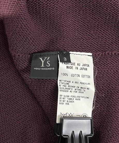 Y's yohji yamamoto ラグランスリーブ カーディガン（YE-K24-077）
