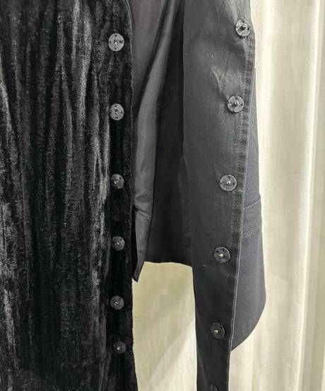 美品 2019SS yohji yamamoto pour homme ベルベット切替アシンメトリーベスト（HH-V13-842）