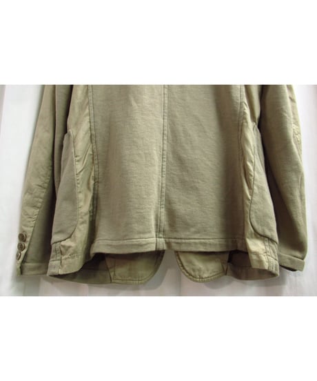 12ss yohji yamamoto pour homme カーキ 切替えデザイン コットンジャケット（HB-J02-803）