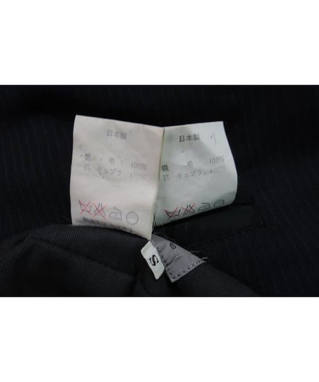 1987AW  yohji yamamoto pour homme vintage 紺 コサージュストライプセットアップ