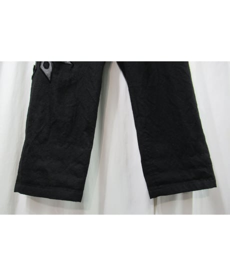 03aw yohji yamamoto pour homme レザー切替えデザインパンツ（HU-P59-169）