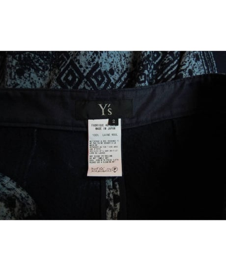 Y's yohji yamamoto アシメトリー総柄デザインスカート YU-S14-141