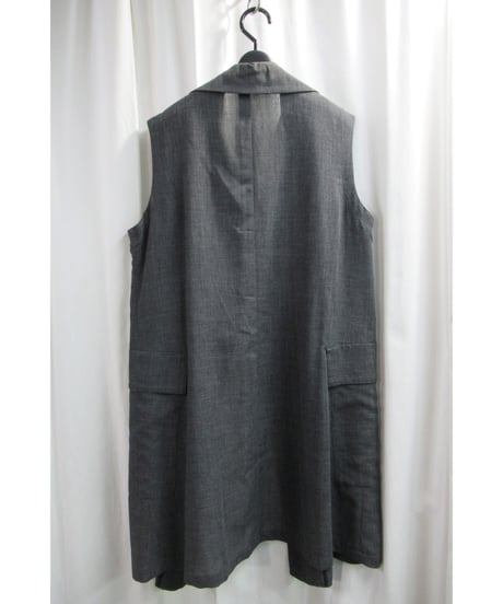 03ss yohji yamamoto femme ノースリーブ ボタンレスデザインジャケット グレー（FQ-J35-118-G）