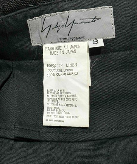 2005AW yohji yamamoto pour homme リネンパンツ（HN-P49-300）