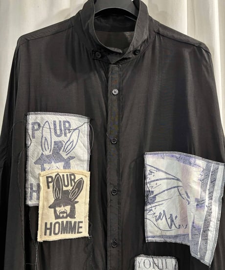 2019SS yohji yamamoto pour homme パッチワークロングブラウス（HH-B59-294）