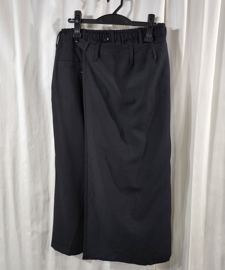 14ss yohji yamamoto pour homme 黒 変形ラップパンツ (HG-P37-100)