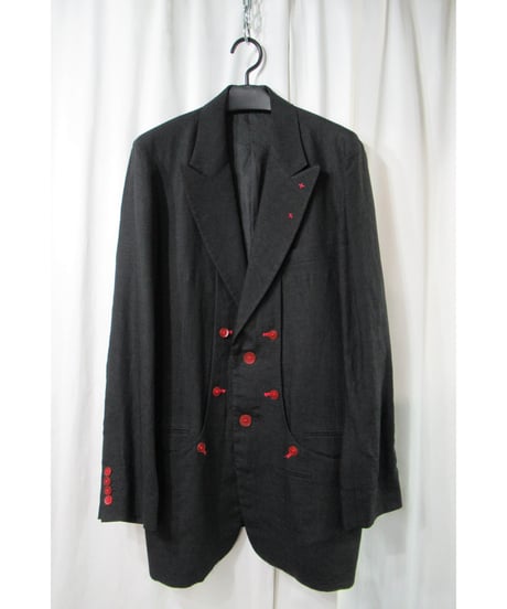 05ss yohji yamamoto pour homme 赤ボタン ステッチデザインセットアップ（HY-J60-801/HY-P61-801)