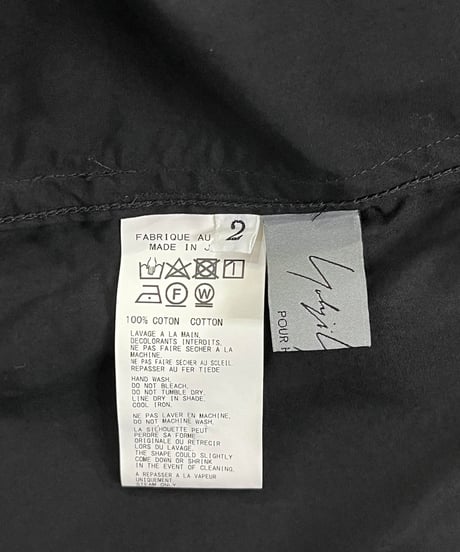 2022AW yohji yamamoto pour homme コットンブラウス（HE-B02-001）