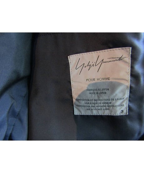 02aw yohji yamamoto pour homme 紺 レオパード切替ジャケット HM-J12-102