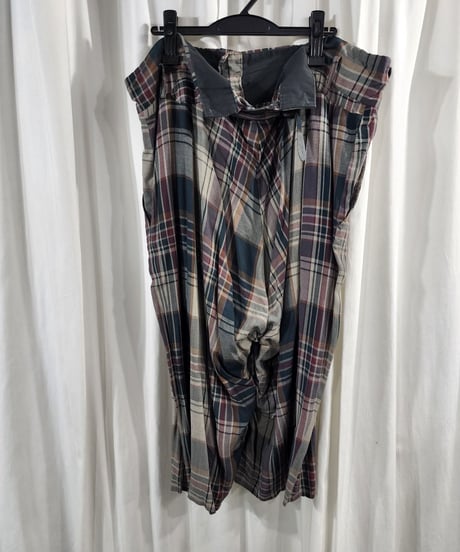 1996ss yohji yamamoto pour homme 花と少年期 チェック7分丈パンツ (HF-P67-267)