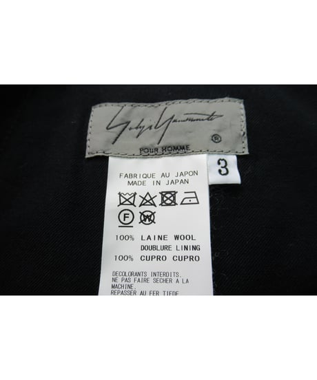19ss yohji yamamoto pour homme デザインファスナー パンツ（HH-P38-100）