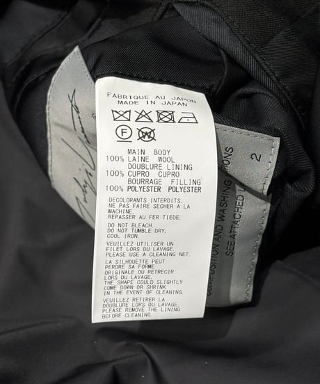 新品 2025AW yohji yamamoto pour homme ライナー付きスタンドカラーロングジャケット（HL-J12-835）