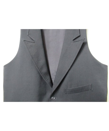 19ss yohji yamamoto pour homme バックレザー切り替えデザインベスト（HH-V11-806）
