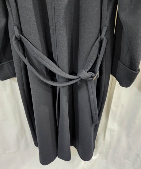 1998aw yohji yamamoto pour homme 黒 vintage ベルト付き ロングコート  (HY-C14-119)